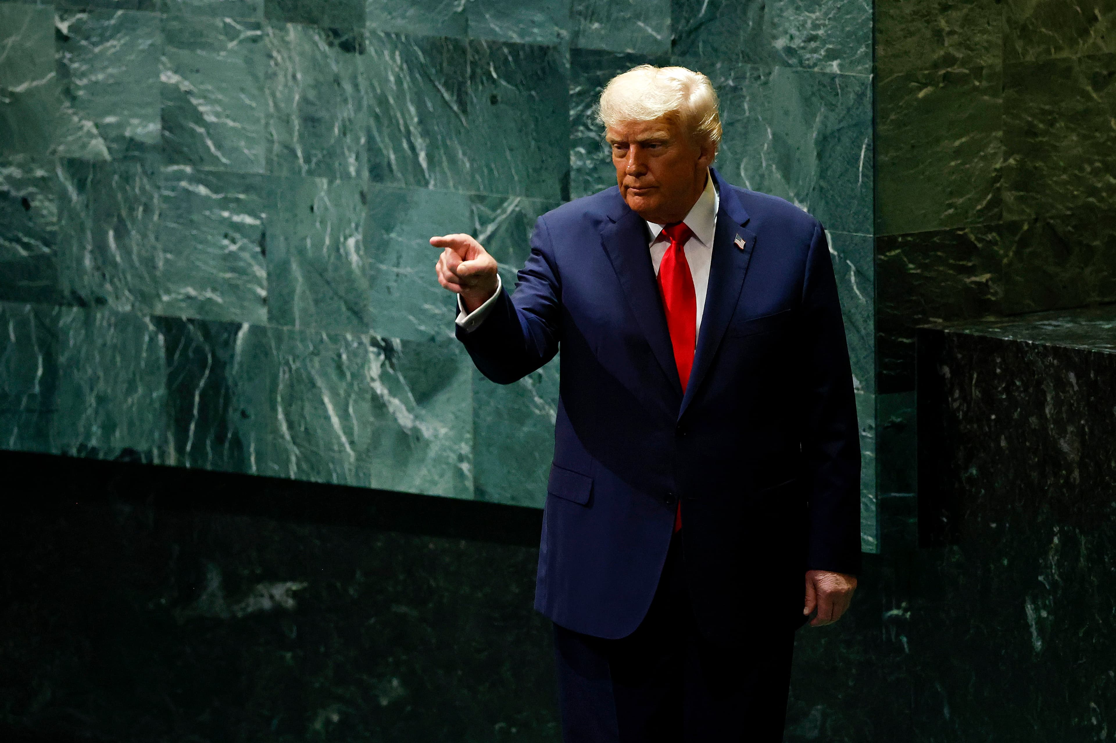 President Trump after addressing the UN’s General Assembly on September 23, 2025 at New York City. 