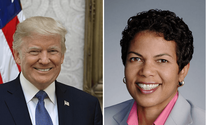 Via Wikimedia Commons President Trump, left, and Judge Tanya Chutkan.