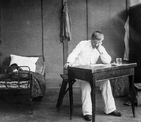 F. Hamel via Wikimedia Commons Alfred Dreyfus in captivity on Devil's Island, 1898.